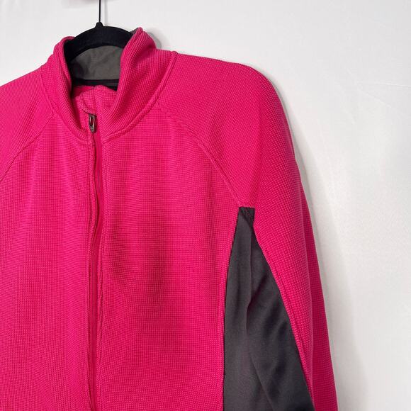 Spyder Girls L Pink Gray Bandita Full Zip Fleece Jacket Sweater Knit Colorblock - Picture 3 of 12